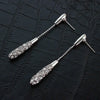 Korean Long Pearl Tassel Drop Earrings with Rhinestones
