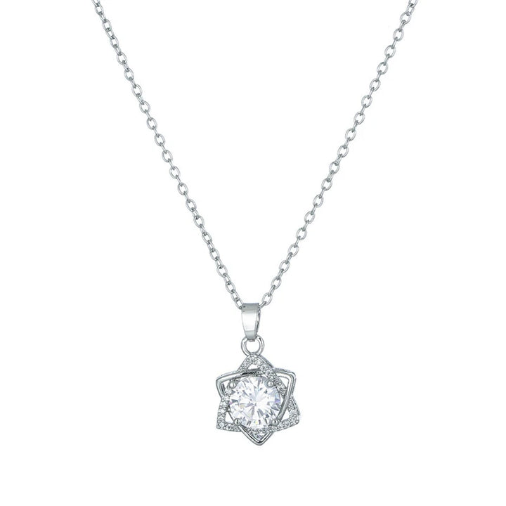 Zircon Star Charm Choker Necklace