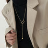 Simple Silver Geometric Necklace for Women - Trendy Long Chain