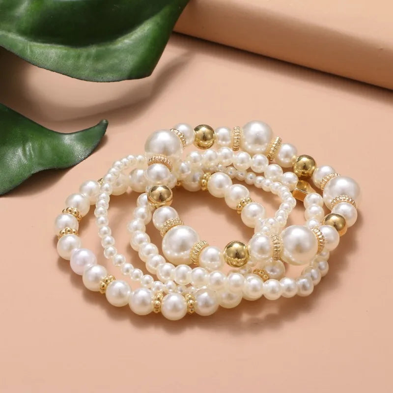 Elegant Pearl Love Bracelet Set