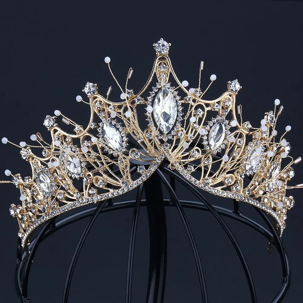 Black Rhinestone Baroque Tiara