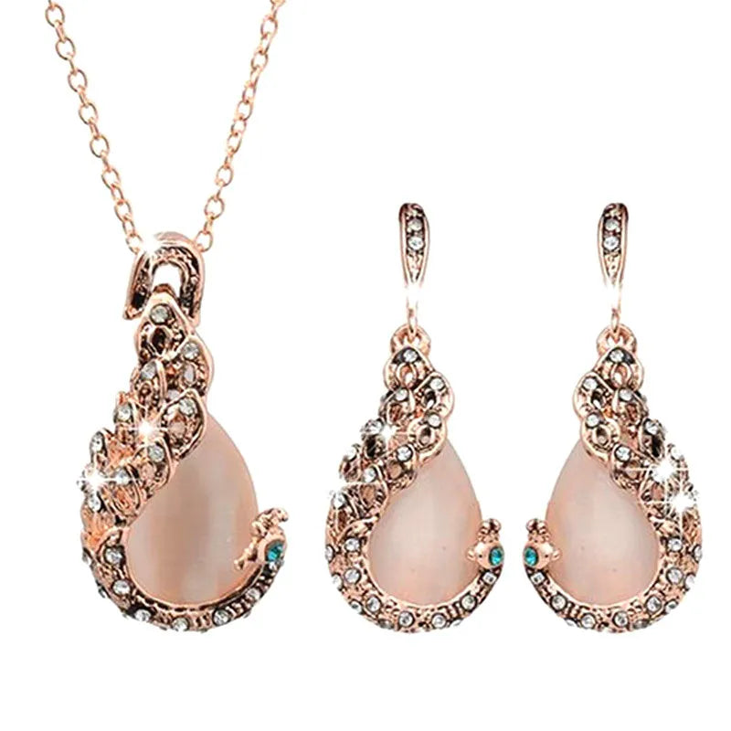 Elegant Waterdrop Rhinestone Jewelry Set