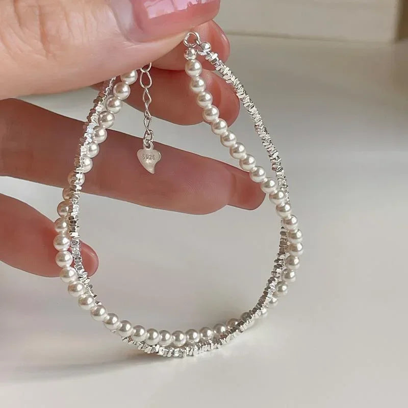 Silver Pearl Knot Bracelet