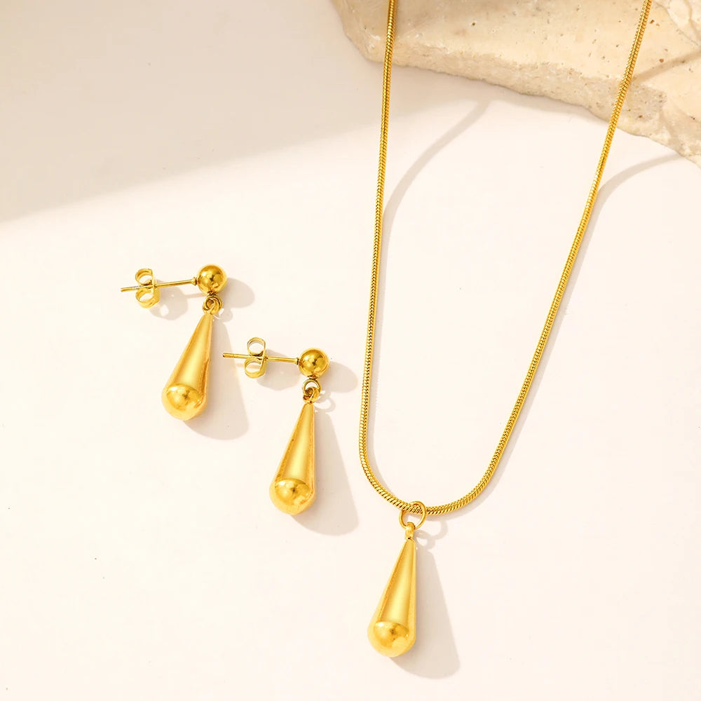 Minimalist Teardrop Jewelry Set