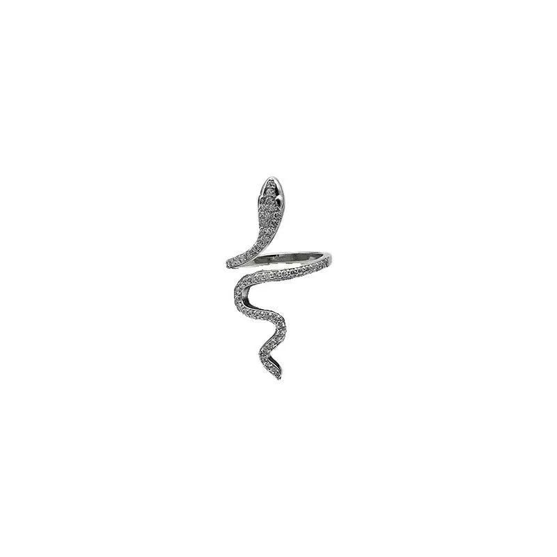 Silver Cubic Zirconia Snake Ring