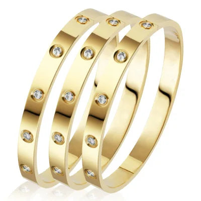 Stainless Steel Rhinestone Bangles