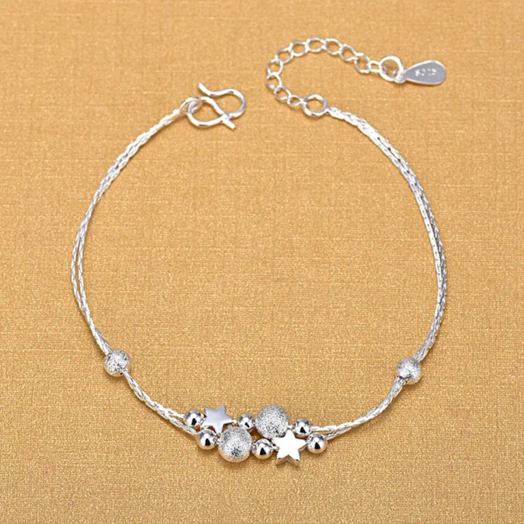 Silver Pearl Knot Bracelet