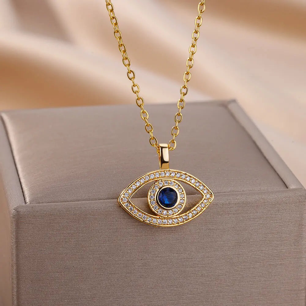 Evil Eyes Pendant Necklace for Women