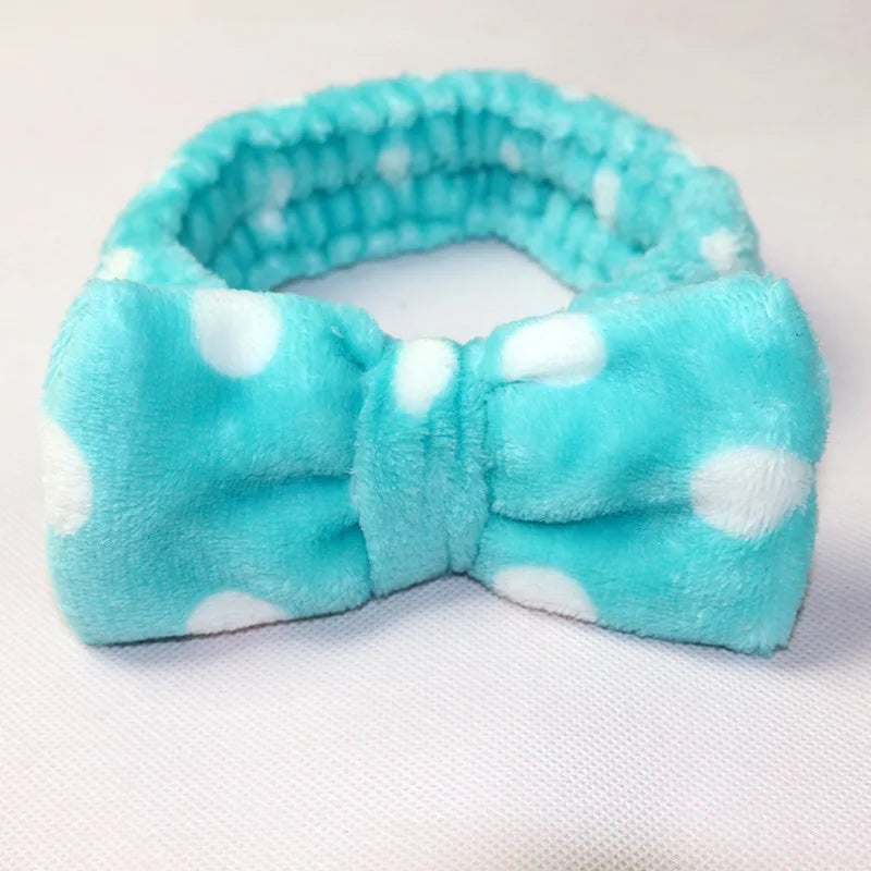 Soft Coral Fleece Bow Headband