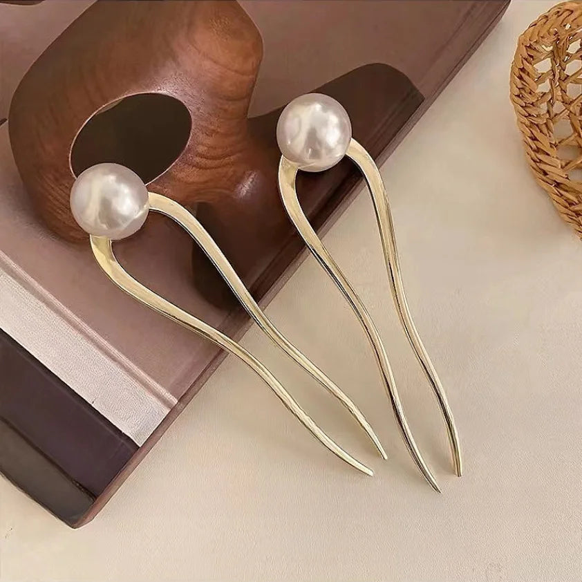 Pearl U-Shaped Hairpin Set