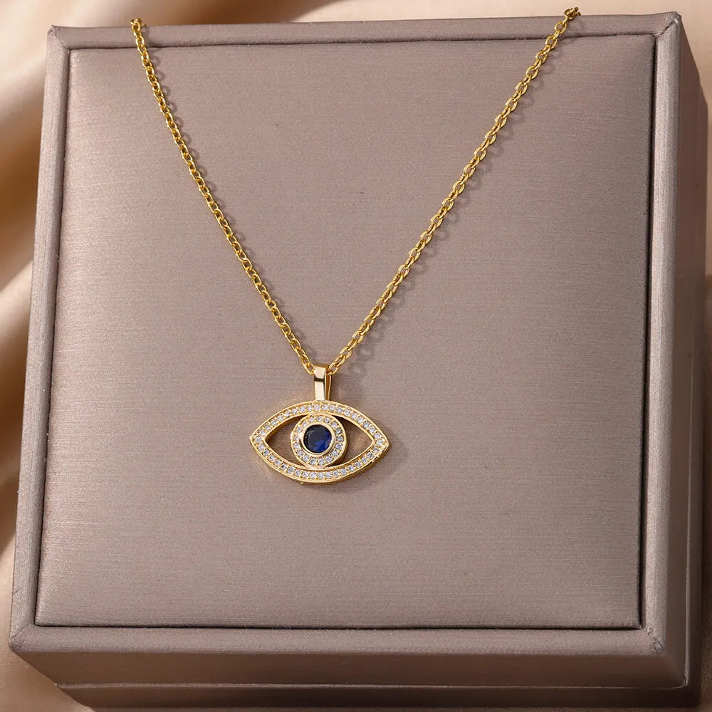 Evil Eyes Pendant Necklace for Women