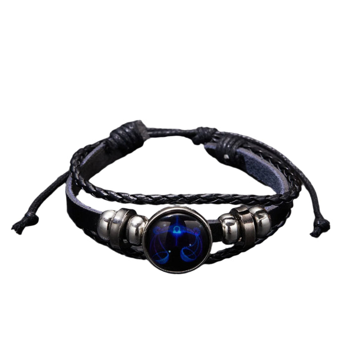 Luminous Zodiac Leather Wrap Bracelet