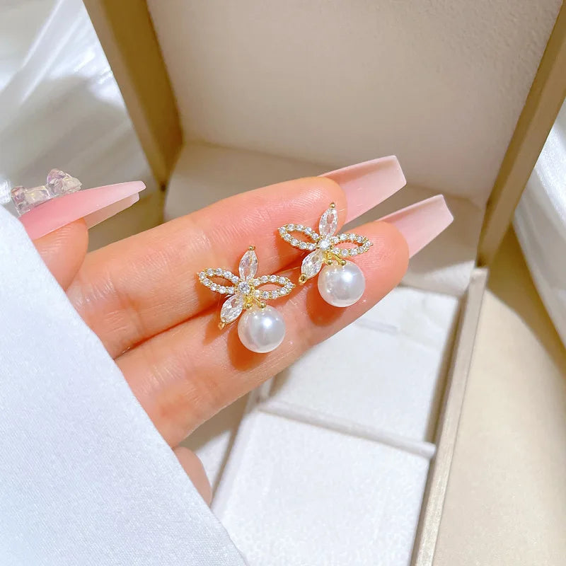 Stainless Steel Pearl Flower Set