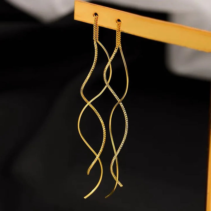 Trendy 925 Sterling Silver Long Line Earrings for Women