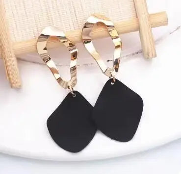 Women's Double Color Rhombus Earrings