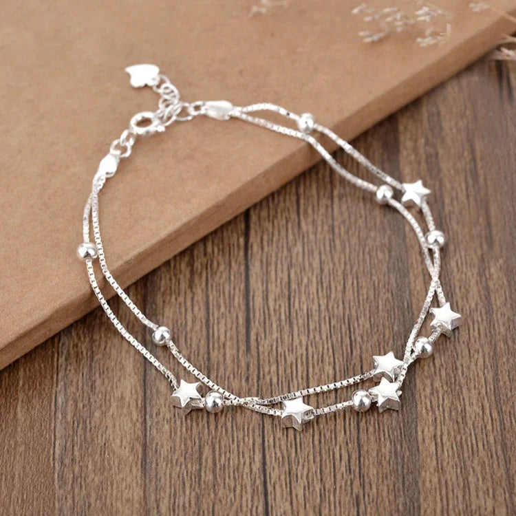 Silver Pearl Knot Bracelet