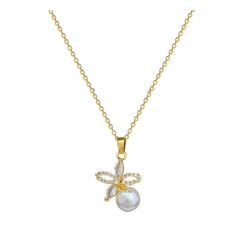 Stainless Steel Pearl Flower Set