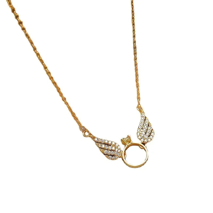 Gold Gemstone Wings Necklace