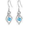 Sterling Silver Crystal Zircon Earrings