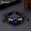 Luminous Zodiac Leather Wrap Bracelet