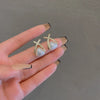 Opal G-Letter Rhinestone Stud Earrings