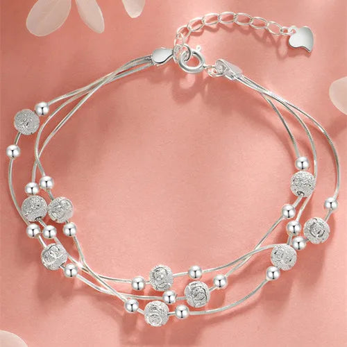 Silver Star Bead Bracelet