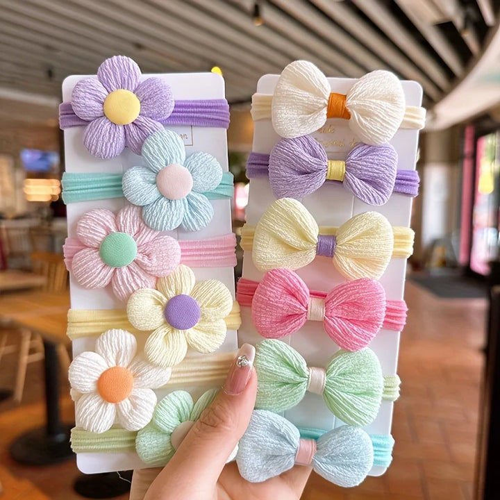 Sweet Flower Bow Hair Ties