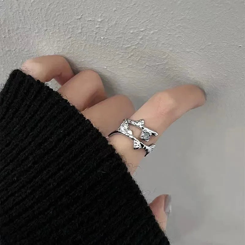 Silver Cubic Zirconia Snake Ring