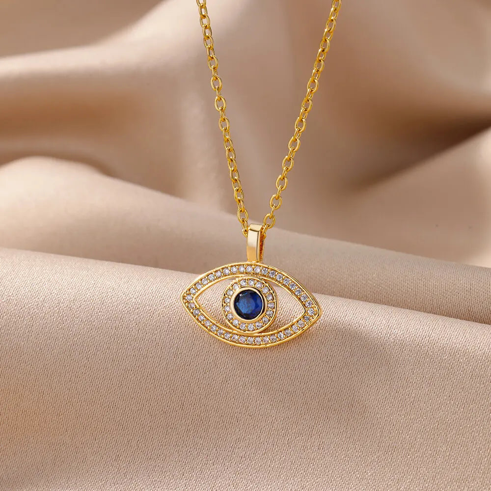 Evil Eyes Pendant Necklace for Women