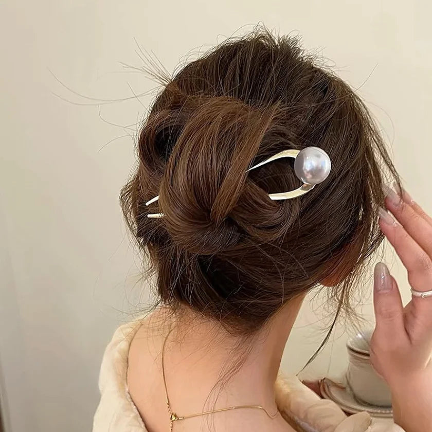 Pearl U-Shaped Hairpin Set