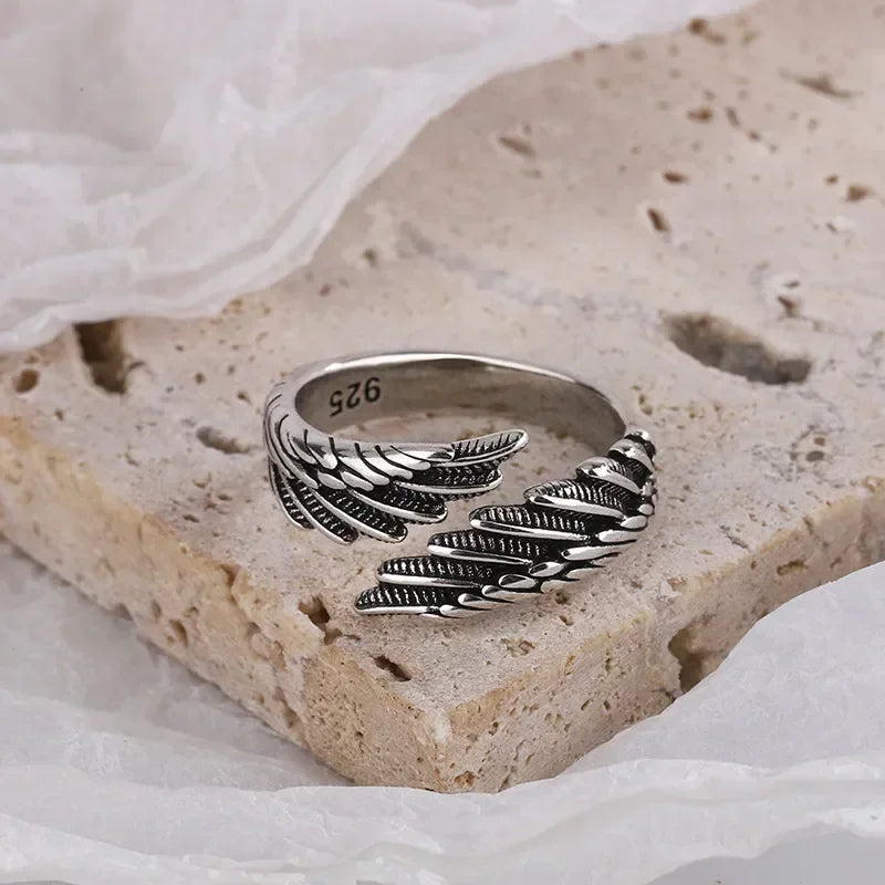 Angel Wings Gothic Adjustable Ring