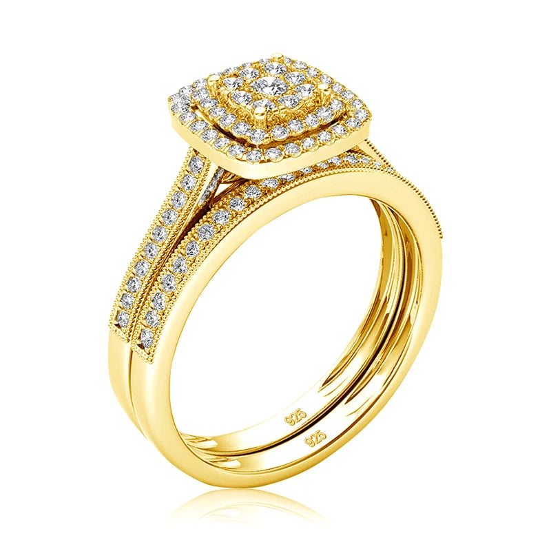 Gold Plated Wedding Ring Set