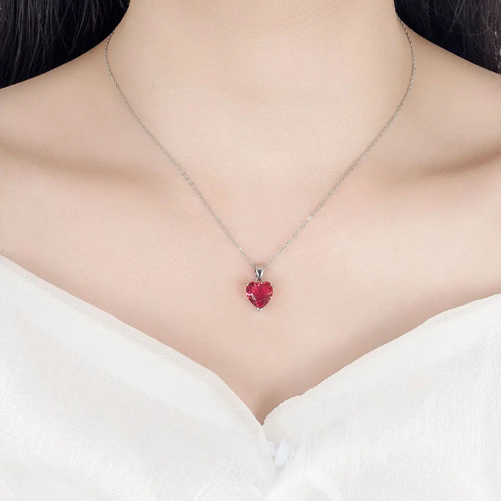 Silver Heart Zircon Jewelry Set