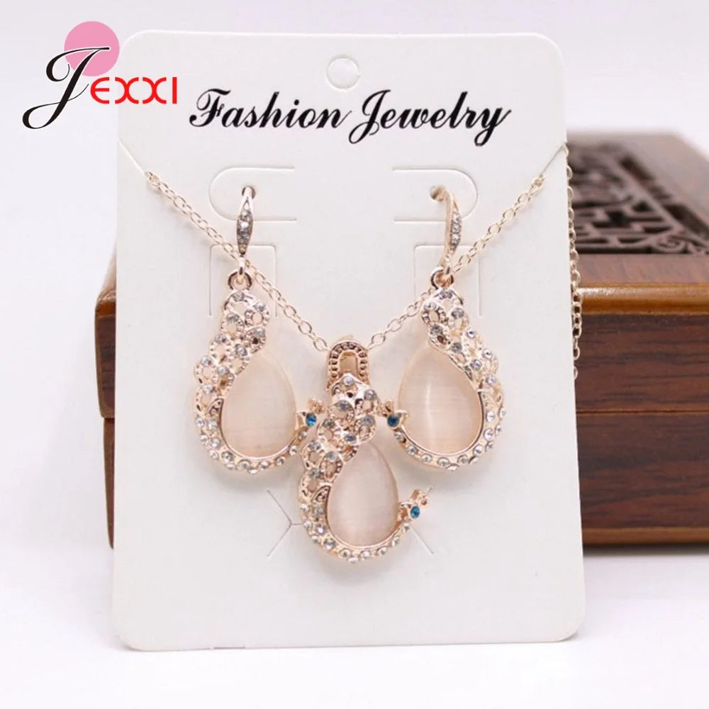 Gold Austrian Crystal Jewelry Set