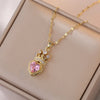 Crown Love Rhinestone Pendant Necklace