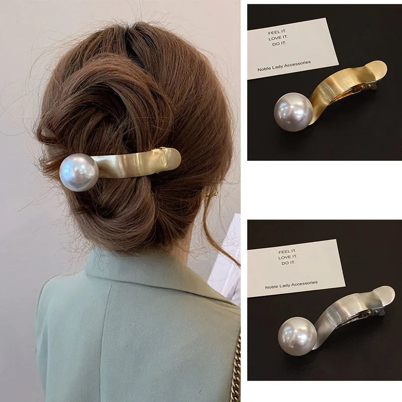 Fashion Metal Pearl Hair Clip