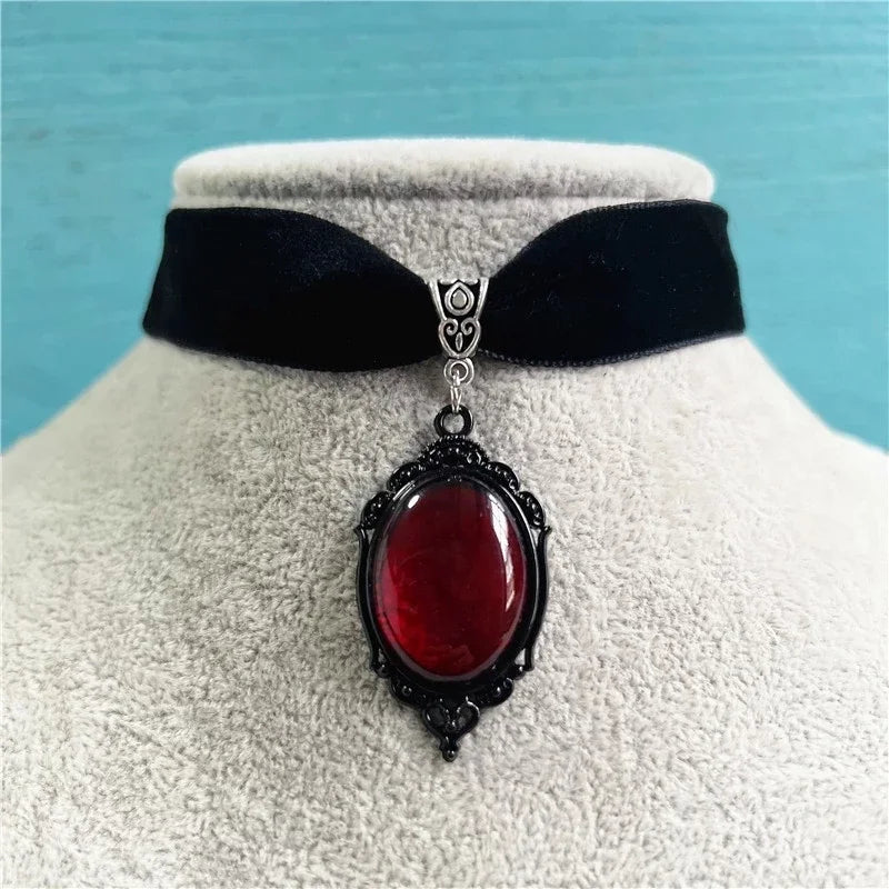 Gothic Vampire Cameo Choker Necklace