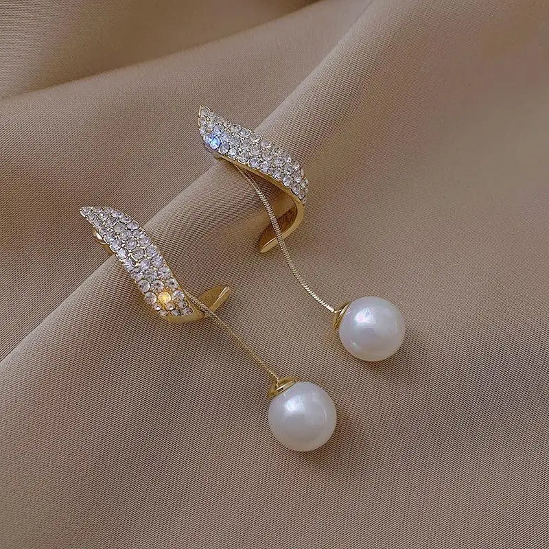 Elegant Pearl Tassel Dangle Earrings