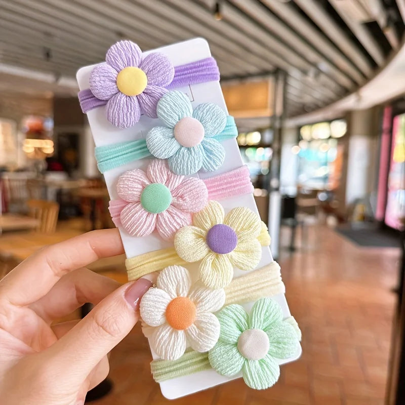 Sweet Flower Bow Hair Ties