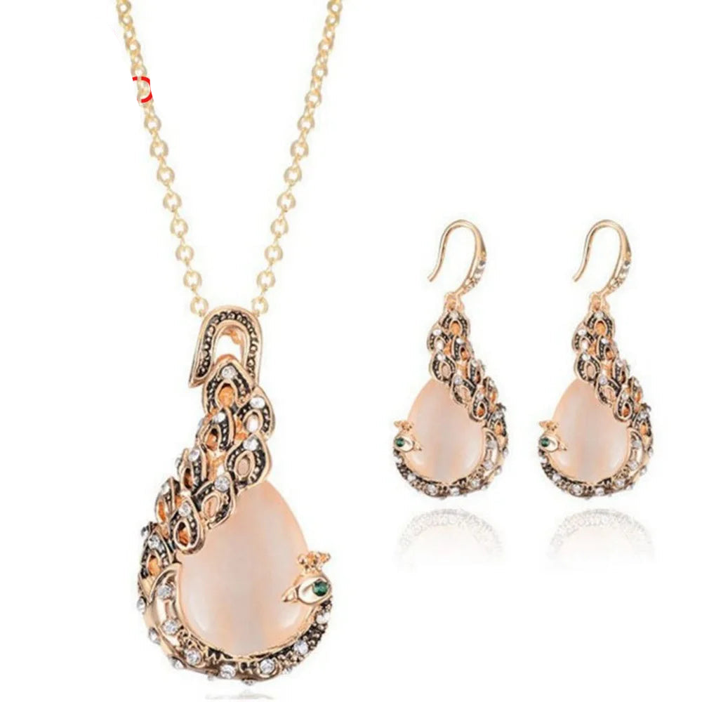 Gold Austrian Crystal Jewelry Set