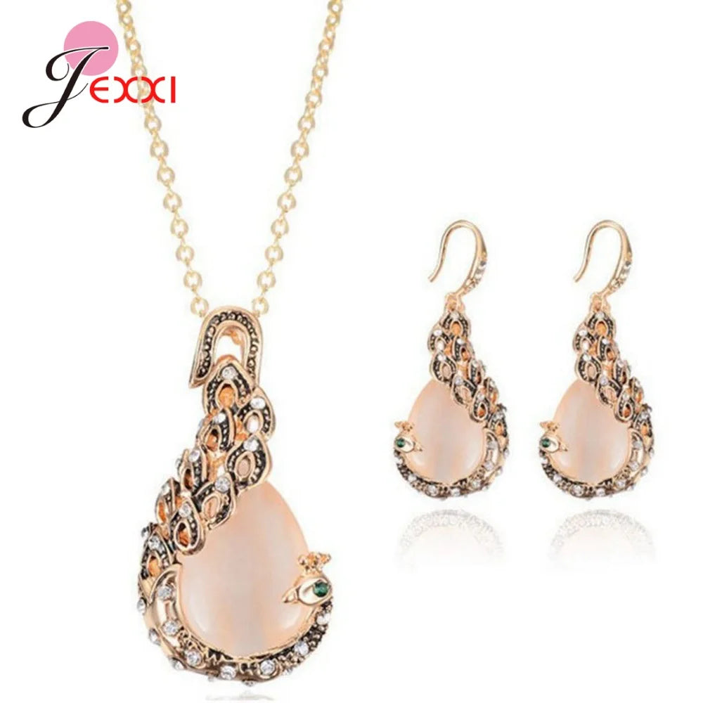 Gold Austrian Crystal Jewelry Set