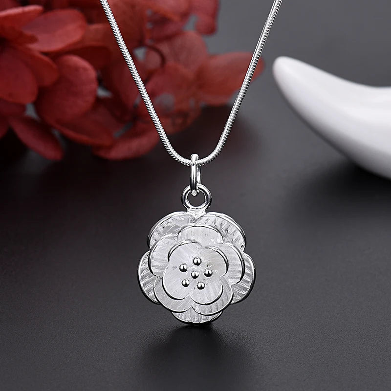 Sterling Silver Charm Flower Jewelry