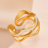 Luxury Retro Gold Double Drip Ring