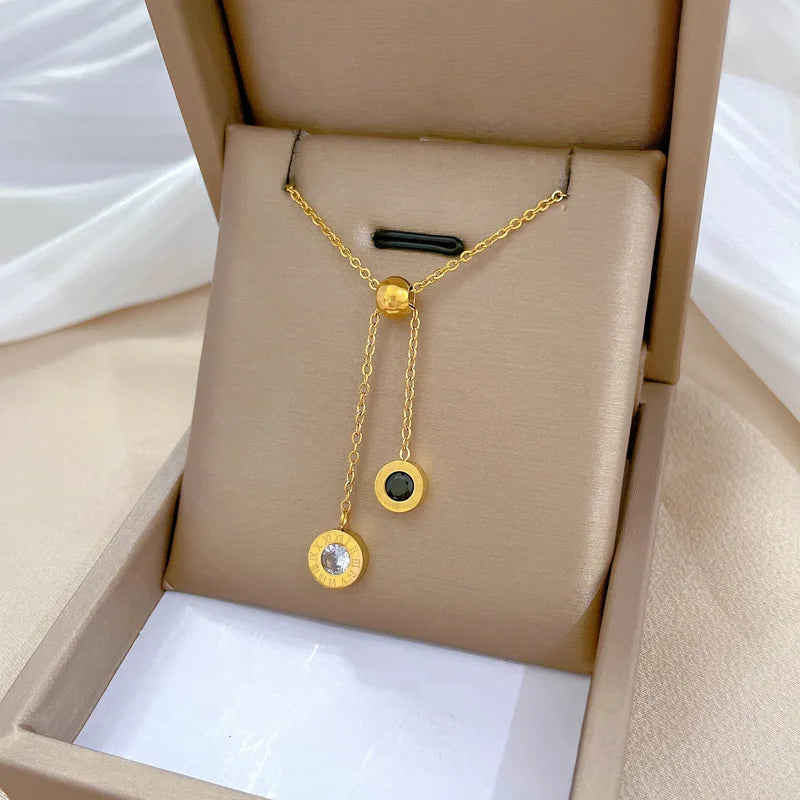 Gold Stainless Steel Roman Necklace