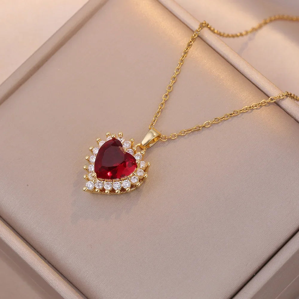 Zircon Ruby Love Jewelry Set