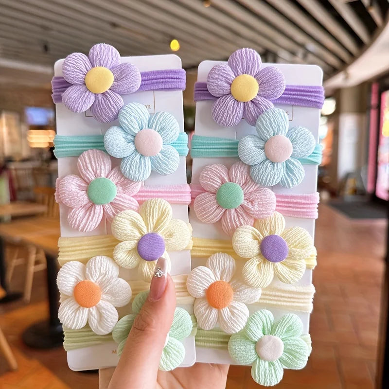 Sweet Flower Bow Hair Ties