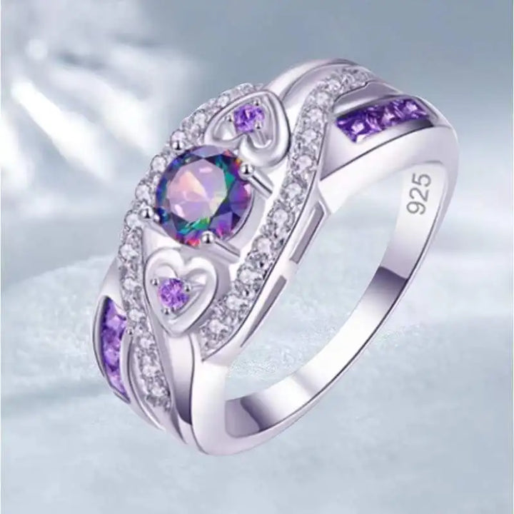 Luxury Square Amethyst Engagement Ring