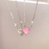 Pink Planet Heart Necklace